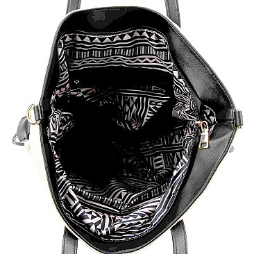 Two-Tone Metallic Drawstring Tote MH-LH085