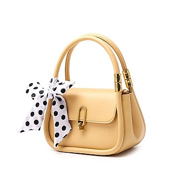 2-Way Medium Size Scarfed Saddle Satchel