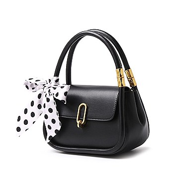 2-Way Medium Size Scarfed Saddle Satchel