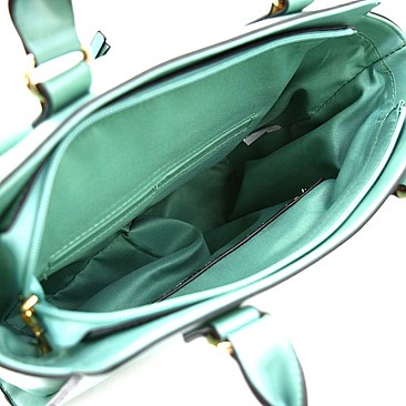 LHU024-LP Front Pocket Satchel with Laser-cut Clutch SET
