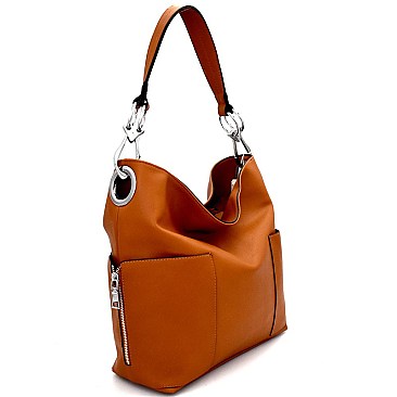 LHU073-LP Side Ring Large Hooked Single Strap Hobo