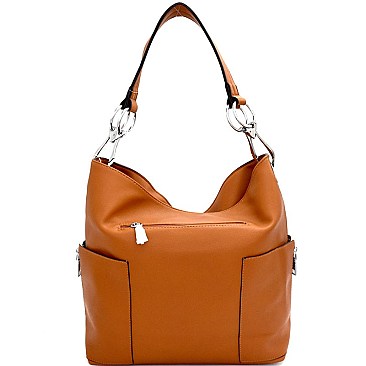LHU073-LP Side Ring Large Hooked Single Strap Hobo