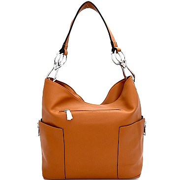 LHU073-LP Side Ring Large Hooked Single Strap Hobo