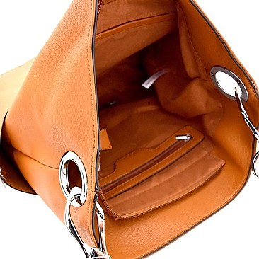 LHU073-LP Side Ring Large Hooked Single Strap Hobo