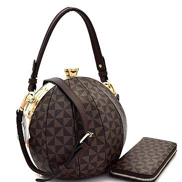 Monogram Ball-Shaped Satchel Wallet SET  MH-LHU079