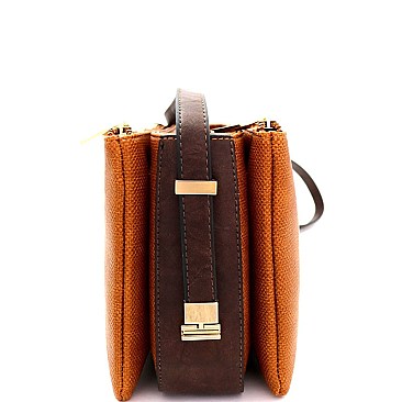 Extendable Strap 3-Compartment Cross Body Shoulder Bag  MH-LHU198