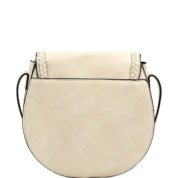 Stylish Tassel Accent Braided Cross Body Saddle Bag MH-LHU230