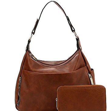Classic Multi-Compartment 2-Way Hobo Wallet SET MH-LHU2351W