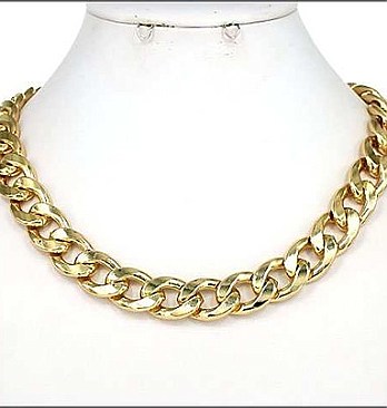 Gold Chain Link Necklace - Designer Inspired