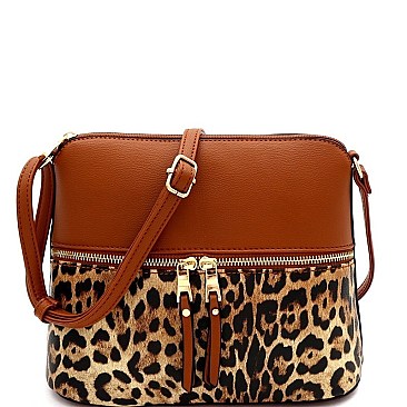 DOME LEOPARD PRINT CROSS BODY MESSENGER