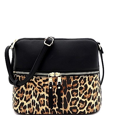 DOME LEOPARD PRINT CROSS BODY MESSENGER