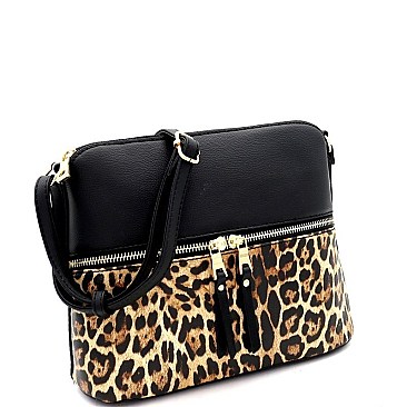 DOME LEOPARD PRINT CROSS BODY MESSENGER