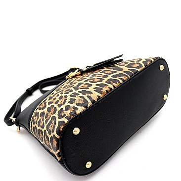 DOME LEOPARD PRINT CROSS BODY MESSENGER