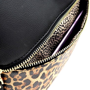 DOME LEOPARD PRINT CROSS BODY MESSENGER