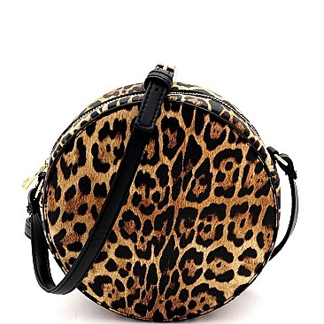 ROUND LEOPARD PRINT CROSS BODY