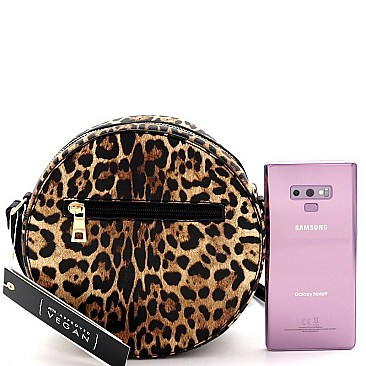 ROUND LEOPARD PRINT CROSS BODY