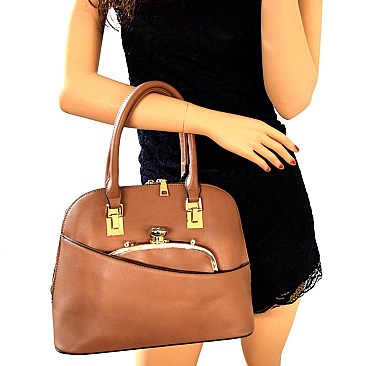 LMS002-LP Quality 2-Piece Dome Satchel Clutch Set