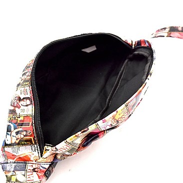 Magazine Print Patent Fashion Fanny Pack LOV001-LP