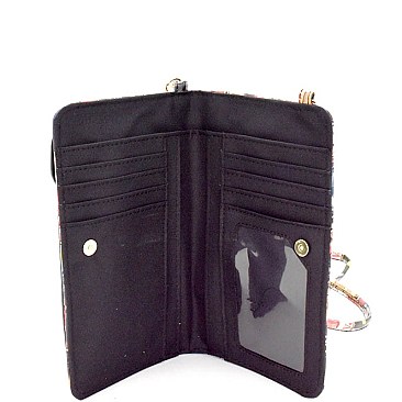 Magazine Print Versatile Wallet Compartment Cellphone Holder Cross Body