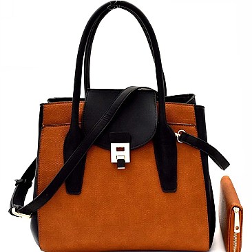 Two-Tone Structured Convertible Wing Satchel Wallet MH-LP0661W