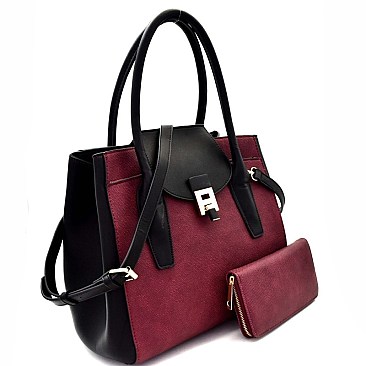 Two-Tone Structured Convertible Wing Satchel Wallet MH-LP0661W
