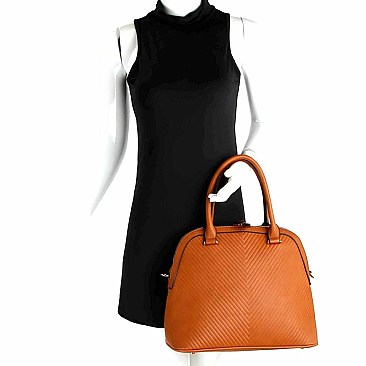 Chevron Pattern Dome Satchel Wallet SET MH-LP0711W