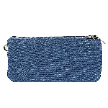 Rhinestone Denim Clutch Crossbody Bag