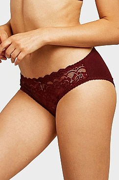 PACK OF 12 PIECES CLASSY FRONT LACE COTTON BIKINI PANTY MULP1392CK2