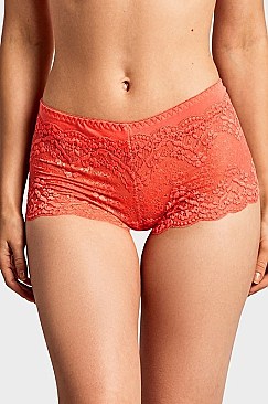 PACK OF 12 PIECES SEAMLESS COTTON LACE HIPSTER PANTY MULP1458CH