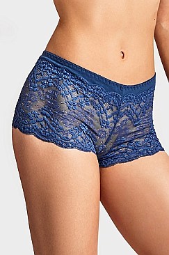 PACK OF 12 PIECES SEAMLESS COTTON LACE HIPSTER PANTY MULP1458CH