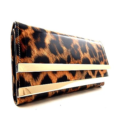 Patent Leopard Print Wallet