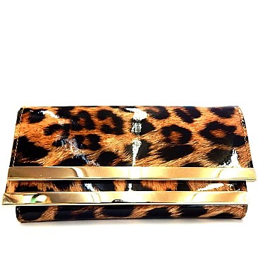 Patent Leopard Print Wallet