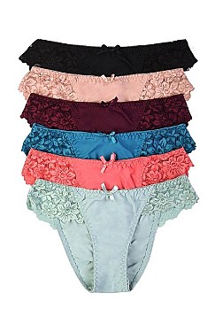 PACK OF 12 PIECES SEXY LACED BIKINI PANTY MULP6145NK