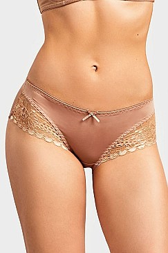 PACK OF 12 PIECES SEXY BIKINI PANTY W/ LACE DETAIL AT SIDES MULP7280PK1