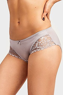 PACK OF 12 PIECES SEXY BIKINI PANTY W/ LACE DETAIL AT SIDES MULP7280PK1