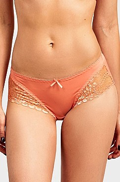 PACK OF 12 PIECES SEXY BIKINI PANTY W/ LACE DETAIL AT SIDES MULP7280PK1
