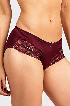 PACK OF 12 PIECES SEXY BIKINI PANTY W/ LACE DETAIL AT SIDES MULP7280PK1