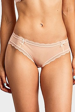 PACK OF 12 PIECES SULTRY BREATHABLE LACE TRIM BIKINI PANTY MULP9020LK