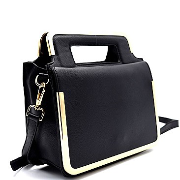 LQ039-LP Saffiano 2 Way Boxy Satchel