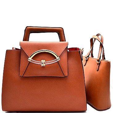 LQ047-LP Detachable Clutch Accent 3 in 1 Satchel Set