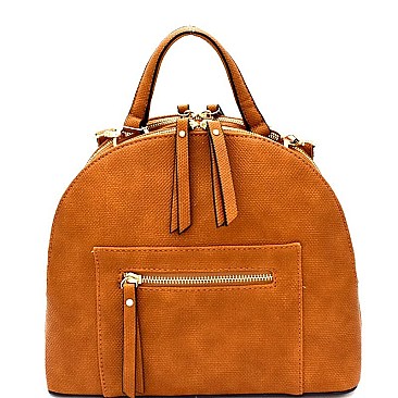 LQ082-LP Dome-Shape Convertible Backpack Satchel