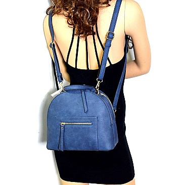 LQ082-LP Dome-Shape Convertible Backpack Satchel