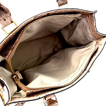 [S]LQ084O-LP Ostrich Embossed Formal 4 in 1 Work Satchel SET