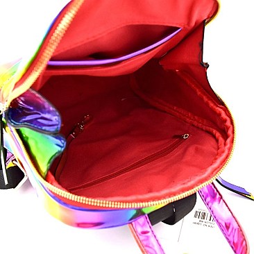 LQ091-LP  Iridescent Metallic Fashion Backpack