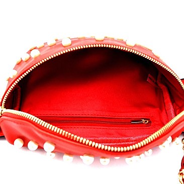 LQ108-LP Lovely Pearl Embellished Fashion Fanny Pack