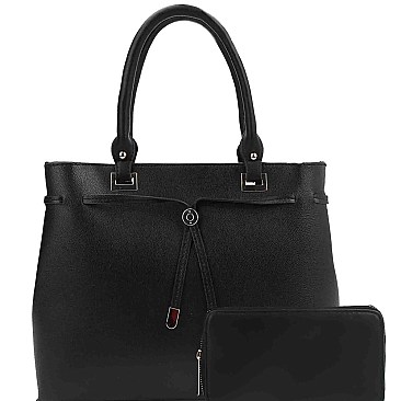 Trendy String Accent 2-Way Satchel Wallet SET MH-LQ1161