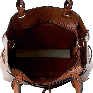 Trendy String Accent 2-Way Satchel Wallet SET MH-LQ1161