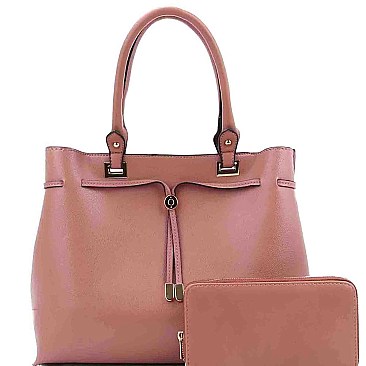 Trendy String Accent 2-Way Satchel Wallet SET MH-LQ1161