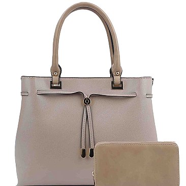 Trendy String Accent 2-Way Satchel Wallet SET MH-LQ1161