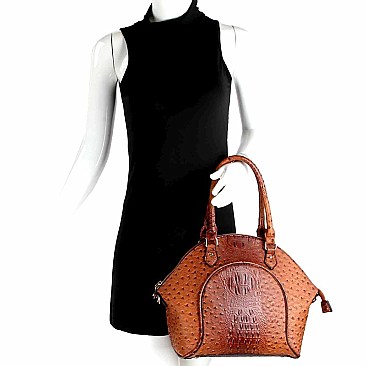 Ostrich Embossed Satchel Wallet SET MH-LQ1192W